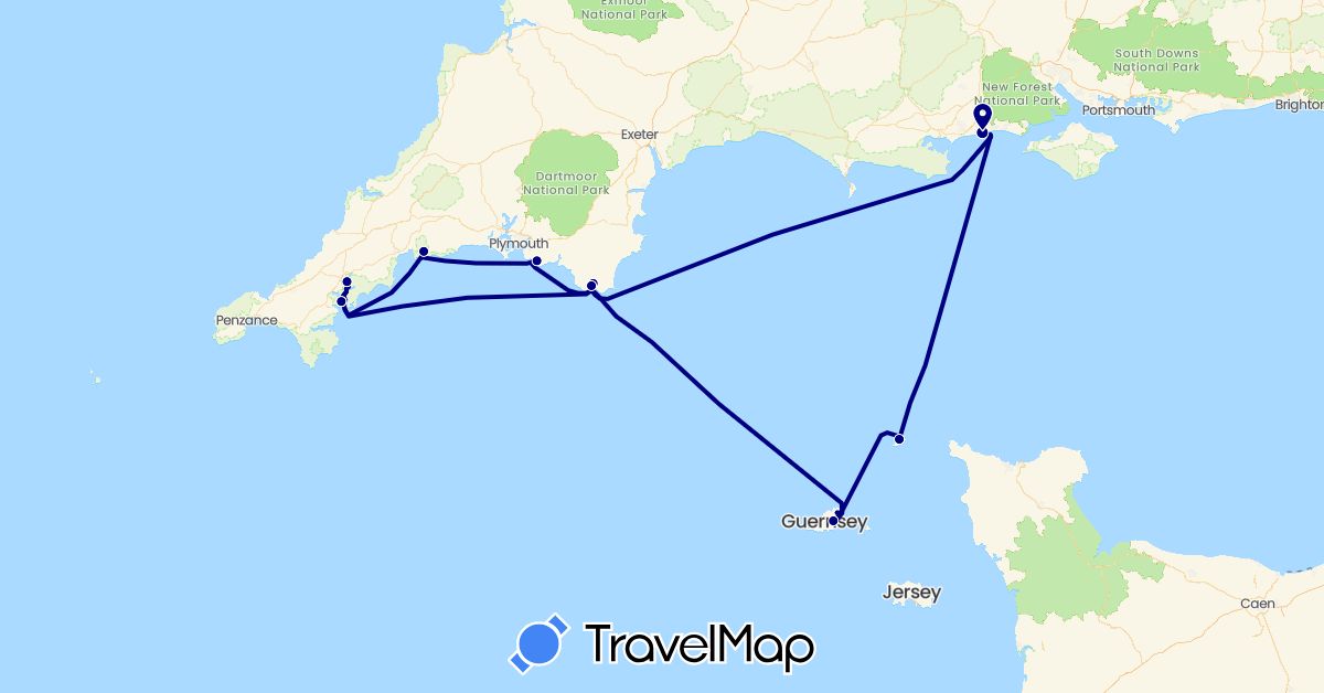 TravelMap itinerary: driving in United Kingdom, Guernsey (Europe)
